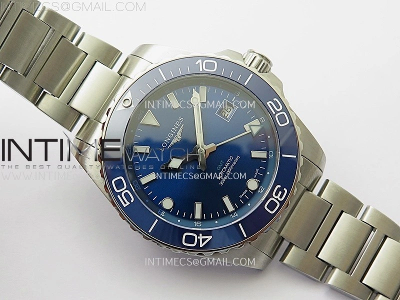 Hydroconquest L3.790.4 43mm SS Blue Ceramic Bezel ETC 1:1 Best Edition Blue Dial on SS Bracelet A2836